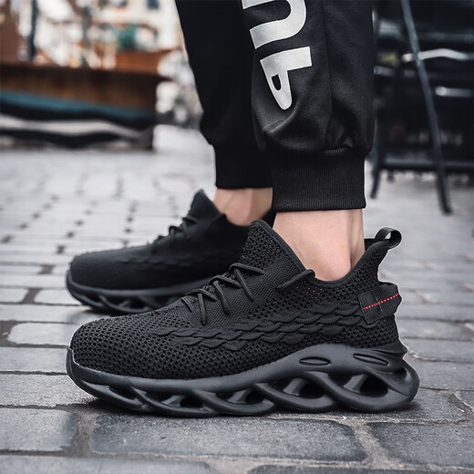 
Labor protection shoes for men's breathable soft sole lightweight casual female electrician's head anti-smash safety work 844...' 44 844 black flying weaving anti-smashing anti-puncture