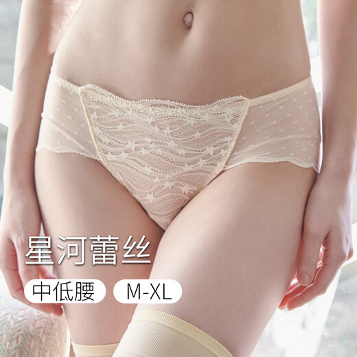 
Huagoer Blue Label Japanese Lace Mid-Low Waist Briefs Underwear Women WP3523 Mint Green 1 XL (170/100)
