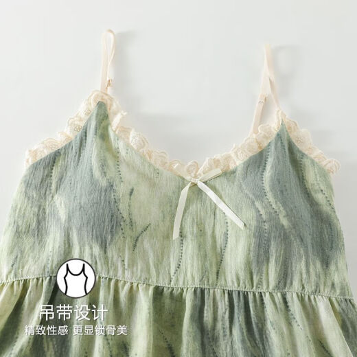 吊带睡裙女带胸垫夏季薄款感睡衣纯欲少女休闲连衣裙 QM6625 M
