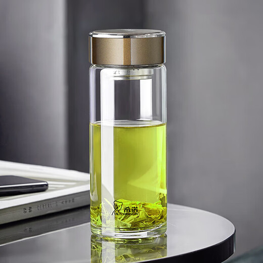 Heenoor offizielles Flaggschiff-Laden Glasbecher Einschichtiger mit Filtergitter Tee Tasse Herren transparent tragbare Wasserbecher Thermos Cup 400 ml natürliche Farbe XN-6195 mit Filtergitter senden Tasse Senden Tasse