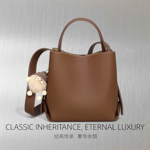 Montana West luxury high-end brand 2025 new crossbody women's bag large capacity high-end feel shoulder bag luggage bucket bag cold tea color