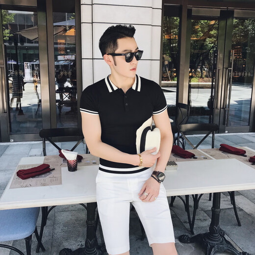 LA海澜之家同款2025夏季polo衫男短袖t恤翻领潮流保罗修身韩版针织 9758绿色 XL