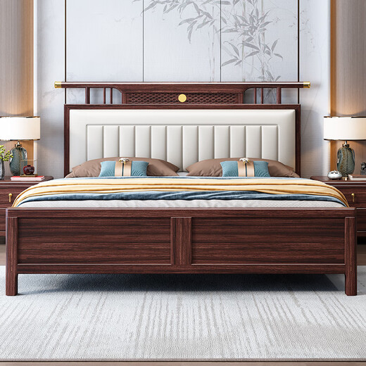 Nanzhu NUEVA Cama de madera maciza china 1.8m Doble Master Camino Soft Bande Camino de Madera de Madera Solidal Full Wothil Camada 9903#