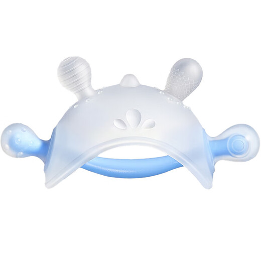 Small month old teether baby molar stick to soothe baby's small mushroom chewing gum to prevent eating hands for 3 months and 6 months, can be boiled, newly upgraded soothing teether blue