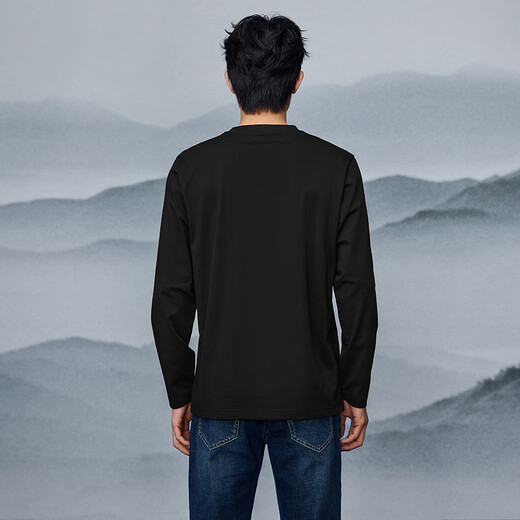 HLA Heilan long-sleeved T-shirt for men in autumn 25 mountains are not high series round neck bottoming shirt for men