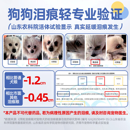 简粒&山东农科院联合出品缓解泪痕全价无谷烘焙狗粮（泪痕专护配方） 1050g（35g*30）