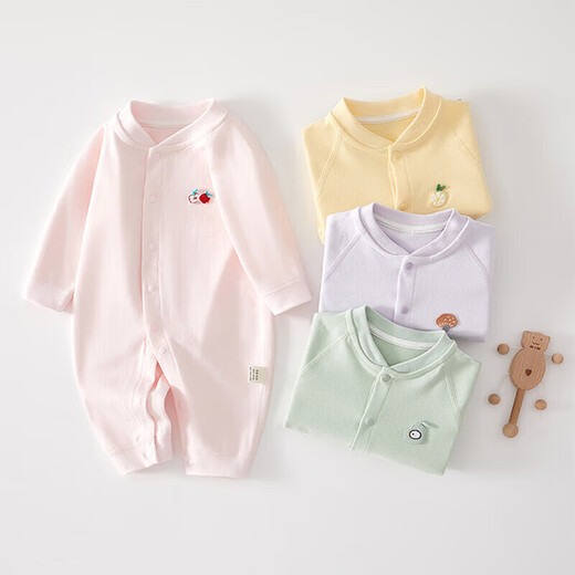 All Cotton Era All Cotton Era Spring and Autumn Baby Clothes Class A Pure Cotton Autumn and Winter Newborn Boneless Baby Bottoming Jacket Newborn with Green Sweet Pear Four Seasons Style - 2 pieces 59cm Recommended 1-3 months/weight 8-12 Jin Jin is equal to 0.5 kg