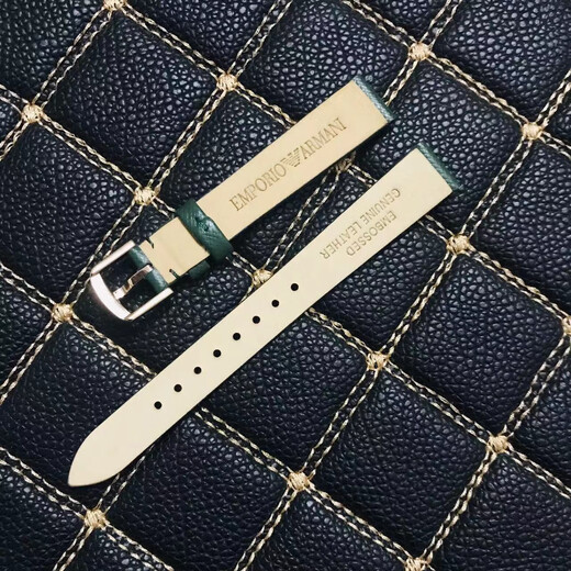 
Suitable for Armani watch women's lizard leather strap AR11149 11150 1726 small square green 14mm military green 14mm