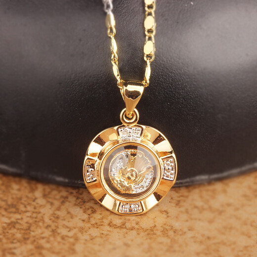 RSRDDY old phoenix fortune-telling pendant necklace gold white color gold twelve zodiac signs transfer women's model 18k gold sheep (pendant + monochrome necklace) same style as Lao Fengxiang