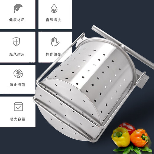 Shixishuo 304 stainless steel vegetable filling water squeezer household large manual commercial artifact press kitchen vegetable water squeezer 3 liters diameter 14cm height 20cm