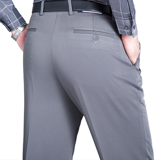 Pierre cardin high-end trousers men's spring and autumn wool suit pants business formal wear men's pants middle-aged anti-wrinkle-free ironing long trousers dark gray 9901 spring and autumn medium thickness 29 2 feet 2 waist 73 cm