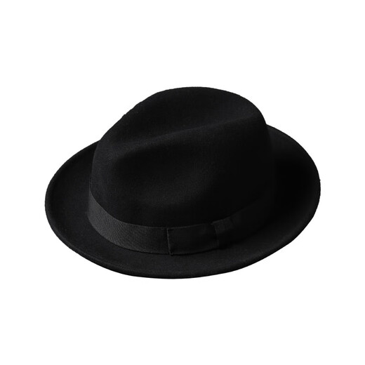 Mr DUCK new product, British style curly top hat for men and women, retro British trendy wool soft felt hat, black jazz hat with large size MW216259 - antique white (7cm large side) XL size (over 61cm, only for extra large head circumference)