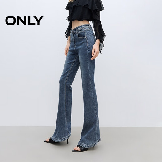 ONLY 2025 Spring Lycra Retro Slim High Waist Flared Jeans for Women|125332056