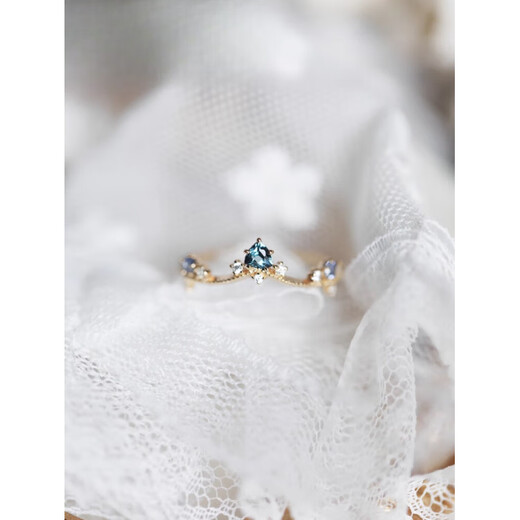 DL 1998 Fat Donglai quality tanzanite ring cornflower corolla super beautiful corolla topaz tanzanite zircon 925 silver dark stone port number 8