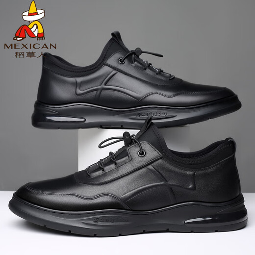 Scarecrow (mexikanisch) 2025 Frühling, Sommer und Herbst Neue Männer mit atmungsaktivem, weichem Sport und lässige, vielseitige tägliche Schuhe Beliebte Wear-Resistant Herrenschuhe 9901 Black 39