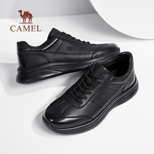 Camel (CAMEL) classic comfortable cowhide soft sole casual men's light business sports leather shoes G15A220074 black 41
