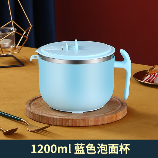 304 stainless steel instant noodle bowl with lid Japanese-style sealed lunch box office worker student insulated lunch box fast food cup dark green