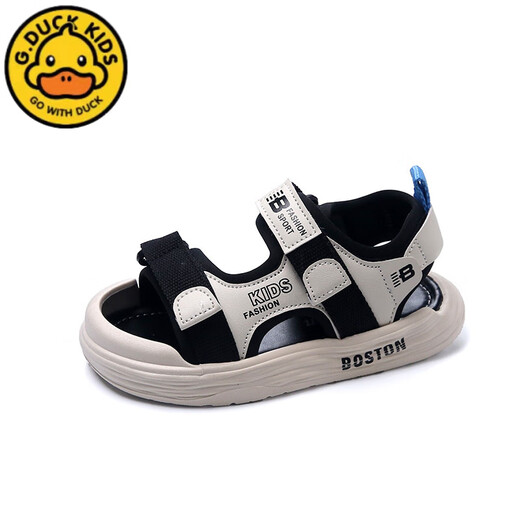 G.duck boys' toe-toe sandals 2026 summer new soft-soled children's beach shoes sports and leisure children's baby sandals trendy sports version beige 25 inner length 16CM