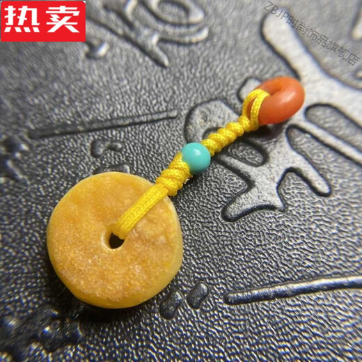 ZBJP Hong Kong et MacaU Luxe Luxury Luxury High De-Up Sube Brack Stone Tibetan Paix Boucle de paix Pendante côté pendentif South Red Turquoise Original 1049 Boucle de paix tibétaine Tibetan