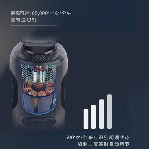 Philips Electric Shaver SP9871 Мужская беспроводная зарядка с тремя головками SP9870 S7832 Blue с чисткой + чистящей жидкость