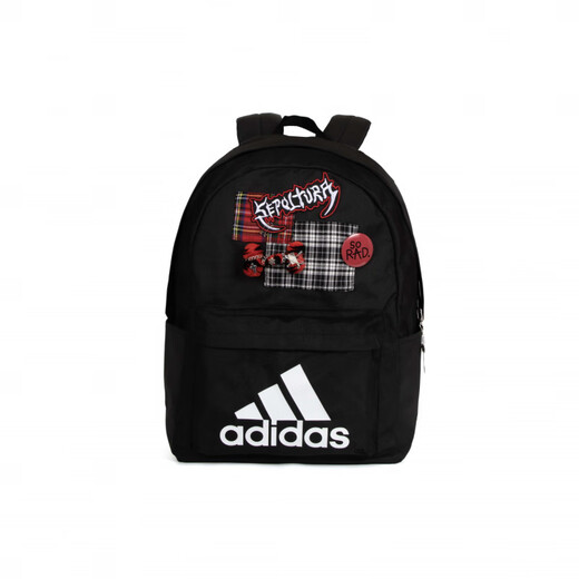 Adidas ClscBosBp Backpack Neon Grid American Punk Fashion Black Red Men and Women's Same Black Red