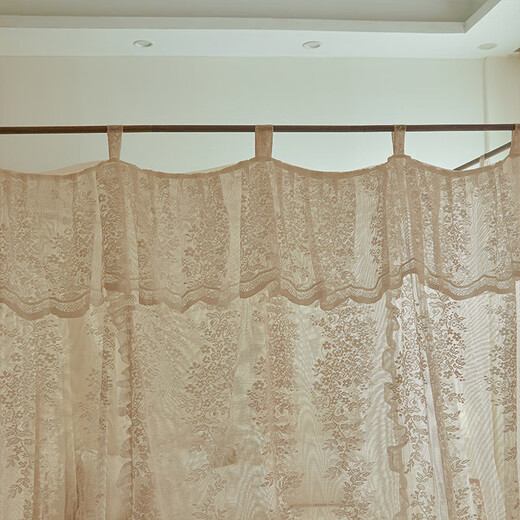 2025 Children's Mosquito Net Nouvelle chambre française Palais de luxe Palais Home Bed rideau clair luxe à trois portes Princesse Style Landing Urban Mosquito Net-902 Rose Manor-Cream Abricot 150 * 200cm