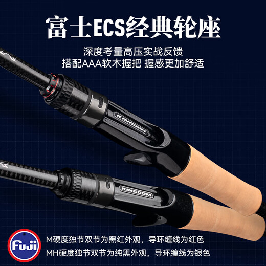 国王路亚虫尊路亚竿ZBX联名超快调虫竿鳜鱼竿黑金版SIC导环轻量T1100鱼竿 2.03米 -两节-C682MH-黑