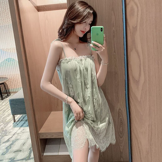TTPMER2025 SOSSENSEN NIGHGOWN POUR FEMMES EN SUMBRE ICE SILKY SEXY SEXY FENG FENG PAJAMAS HOME KMN-5012 M Taille (adaptée à 80-100 Jin [Jin est égal à 0,5 kg]))