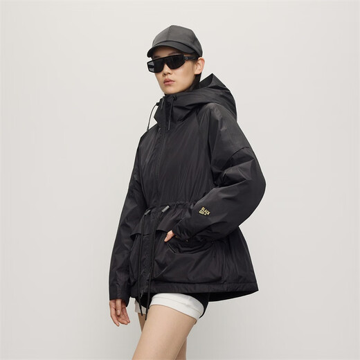 Govan Light Shell Black Gold Goose Down Jacket 5.0 Five Points Waist Slimming 2025 Autumn New Women's Down Jacket Black M