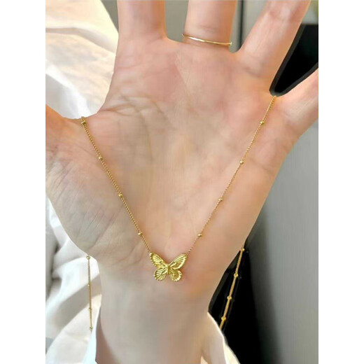 Feng Feili Fugitive Princess Clavicle Chain 2025 New Bow Tassel Necklace for Women 18K Gold Gold Bead Butterfly Tassel Necklace