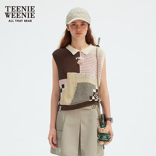 Teenie Weenie小熊女装毛衣2025夏季新款时髦新颖清爽舒适针织背心