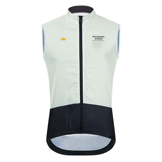 Quick-drying vest team version cycling jersey men's windproof cycling vest rainproof waterproof breathable sportswear black PAS vest XS