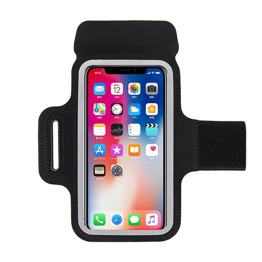 JCZS sports mobile phone arm bag for men and women running and cycling fitness universal wrist bag arm bag with touch screen mobile phone arm bag classic black universal within 6.8 inches, large