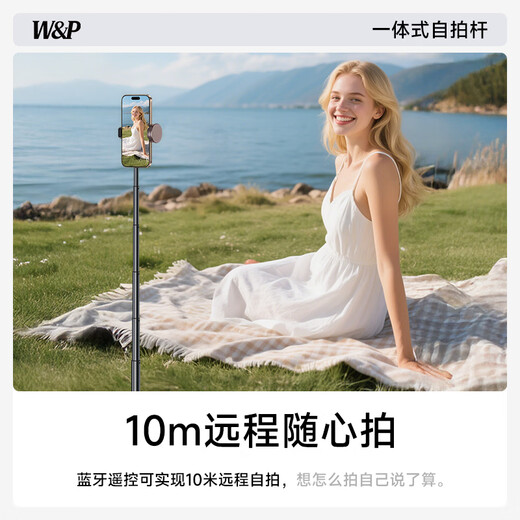 W/P Selfie Stick Tripod Anti-Shake Gimbal 360 rotierende Multifunktions-Multifunktionslive-Mobiltelefon-Mobiltelefon-Ständer Handheld Travel Artefact Tragbares Bluetooth WP für Apple Xiaomi geeignet
