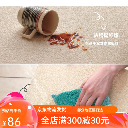 TOLI日本东理拼接地毯客厅ins卧室防滑自吸免胶无痕1cm厚40*40cm AK3527