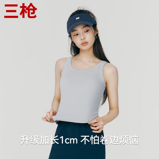 三枪吊带背心女纯棉灯芯罗纹修身显瘦辣妹打底内搭无侧缝一体织2件装