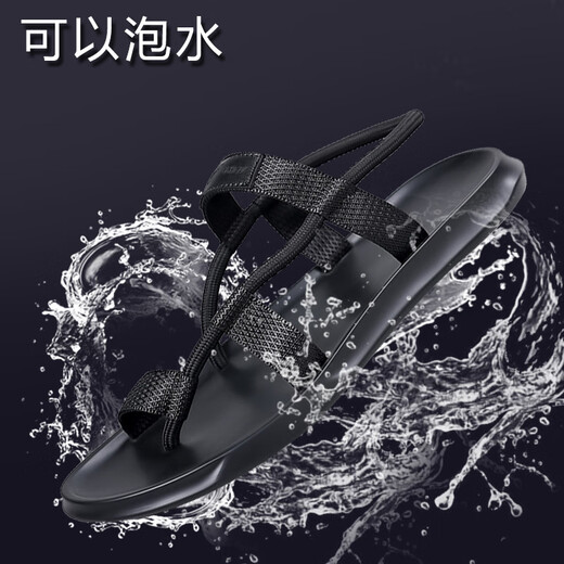 Ttpmer Sandalen für die koreanische Version von Herren von Soft Sohle, nicht gleitsame Strandschuhe, die grüne trendige trendige Herren Sandalen Black 9866 Upgrade Version 40 tragen