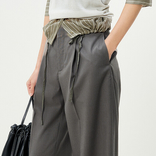 Moins du tempérament de la dame simple Pantalon de neuf points 2p4e13660 Green de thé profond