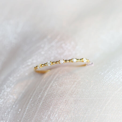 Chili Japanese 18k gold moissanite diamond ring female yellow rose gold tail ring ring classic and versatile No. 1-2 5 * moissanite