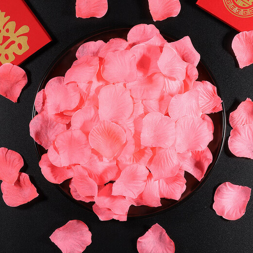 Simulated fake rose petals proposal arrangement wedding room decoration wedding red pink romantic wedding hand sprinkled flowers light pink (100 pieces)