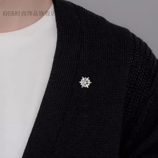KHSK Old Phoenix 999 sterling silver pure silver brooch suit design niche corsage anti-exposure buckle simple accessories