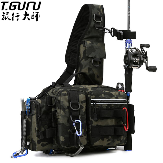 
Multifunctional Luer breast bag large waist bag tactical crossbody fishing fishing bag pole bag outdoor backpack black scorpion CP color