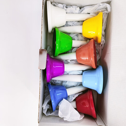 现货奥尔夫打击乐器八音按钟摇钟幼儿园早教玩具彩色旋律钟 手摇种