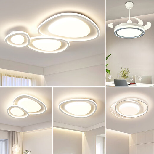 Les NVC Volles Spektrum Hochbritchem Augenschutz Wohnzimmer Deckenleuchte Neue moderne einfache atmosphärische Hauptschlafzimmer Deckenlampe RG1049 Weißes Dreieck 110*80 cm