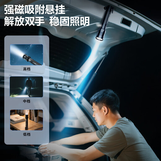 Deli car safety hammer, vehicle-mounted window-breaking artifact, multi-functional vehicle fire escape hammer, window-breaking emergency glass hammer, flashlight + cutter + search and rescue warning, safety hammer DL871009