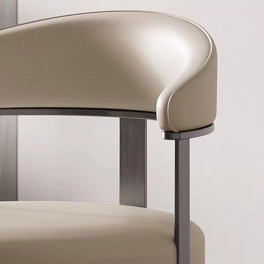 
Light luxury modern household living room large round stool backrest negotiation bedroom table and chair high-end tea table stool chair dressing stool [Original] cat claw skin - carbon steel
