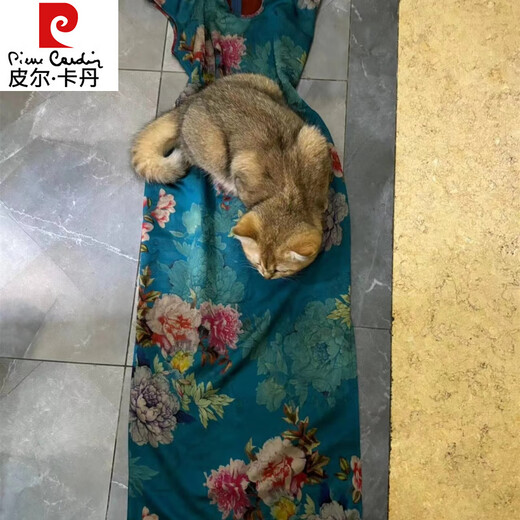 Pierre Cardin New Chinese Style Improved Cheongsam Dress Women's Summer National Style Waist Tightening Temperament Thousands of Sexy Hip Covering Skirt 59 Blue 2XL