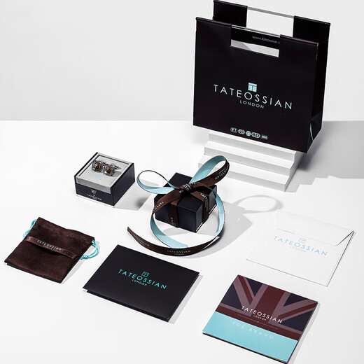 TATEOSSIAN British tateossian men's shirt cufflinks guilloché carved white mother-of-pearl cuff nails light luxury gift ready stock silver mother-of-pearl cufflinks