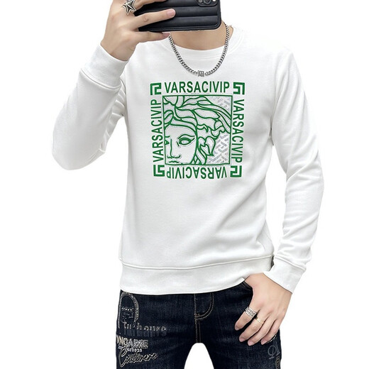 
Valentino Orlandi (Valentino Orlandi) Clothes Comfortable New Round Neck Slim Men's Sweatshirt 2024 Fall New Versatile Printed Versatile Top T6176 Red M