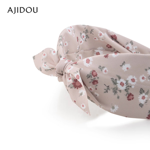 AJIDOU offline mall same style headband birthday gift sweet pastoral style wide headband for girlfriend and wife apricot color